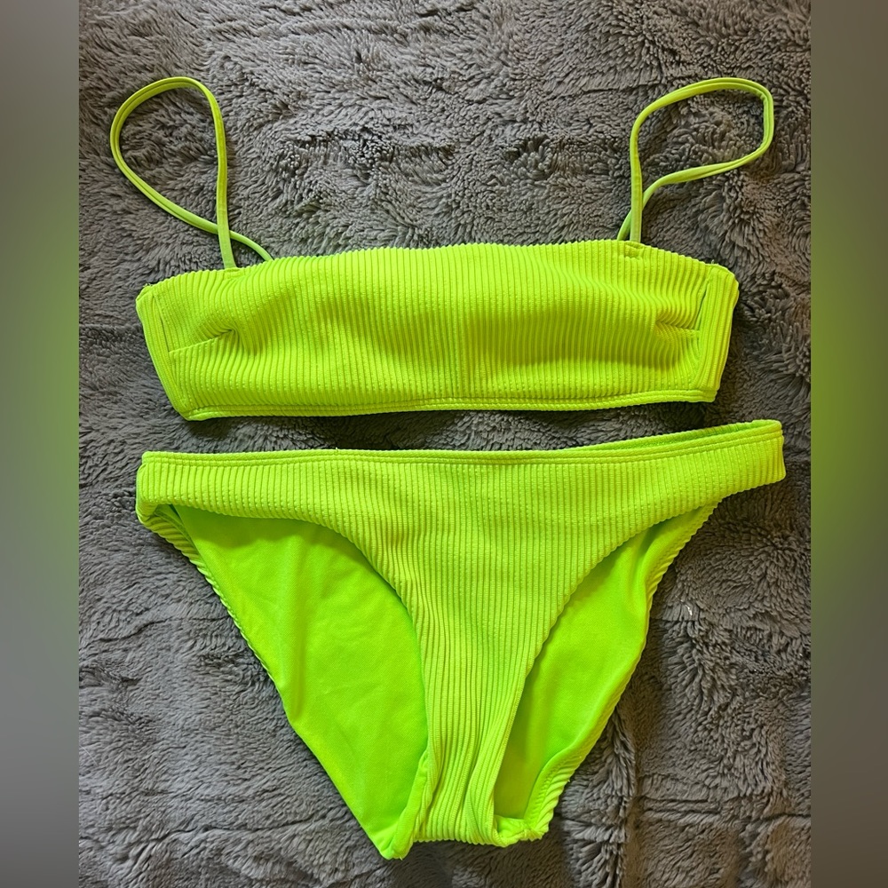 Neon Green Ribbed Hollister Bikini